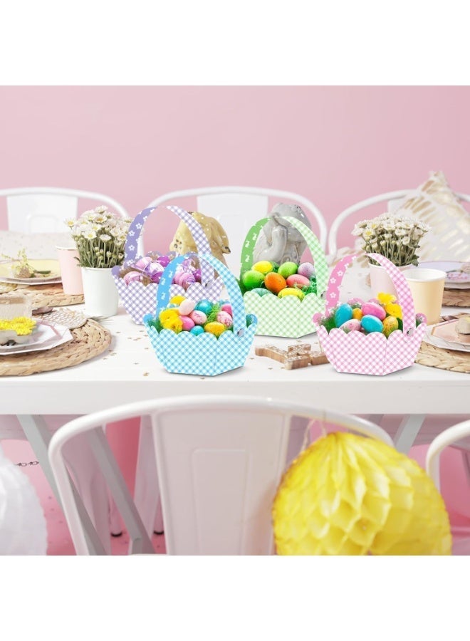 ChicAbode 12 Pcs Paper Easter Baskets with Handle, DIY Easter Craft Baskets for Kids - Party Favors & Gift Boxes (Multi-color) - Image 3